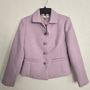 Petite Sophisticate Lavender Vintage Blazer Textured Fabric Size 0